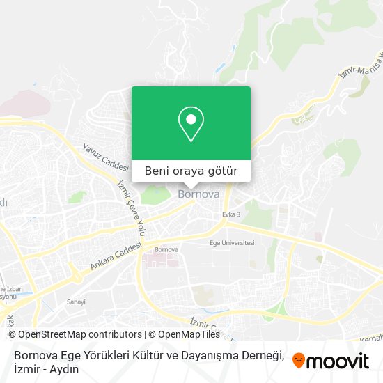 Bornova Ege Yörükleri Kültür ve Dayanışma Derneği harita