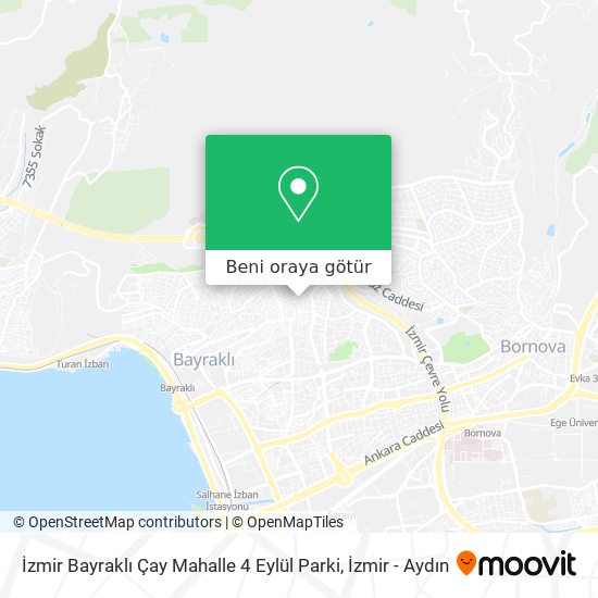 İzmir Bayraklı Çay Mahalle 4 Eylül Parki harita