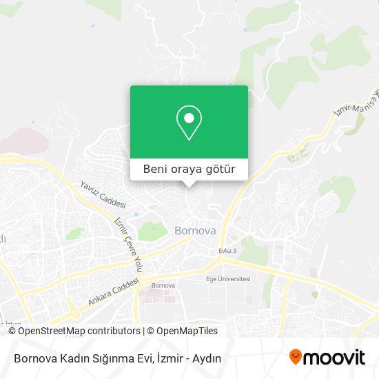 Bornova Kadın Sığınma Evi harita