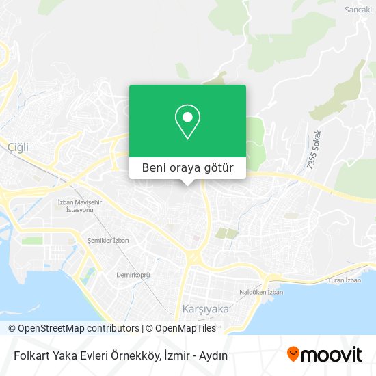 Folkart Yaka Evleri Örnekköy harita