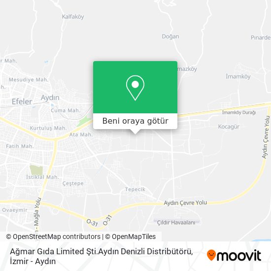 Ağmar Gıda Limited Şti.Aydın Denizli Distribütörü harita