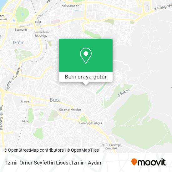 İzmir Ömer Seyfettin Lisesi harita