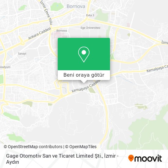 Gage Otomotiv San ve Ticaret Limited Şti. harita
