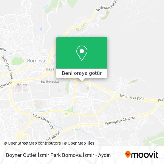 Boyner Outlet İzmir Park Bornova harita