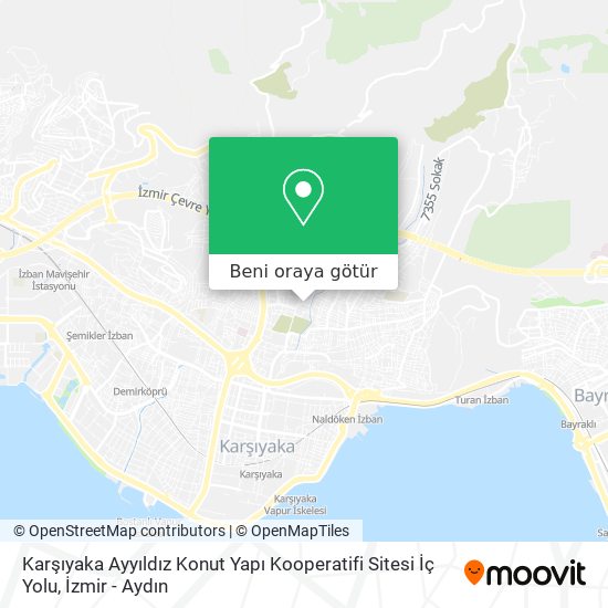 Karşıyaka Ayyıldız Konut Yapı Kooperatifi Sitesi İç Yolu harita