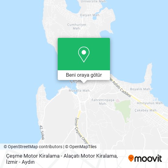 Çeşme Motor Kiralama - Alaçatı Motor Kiralama harita