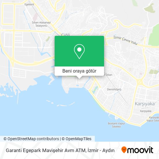 Garanti Egepark Mavişehir Avm ATM harita