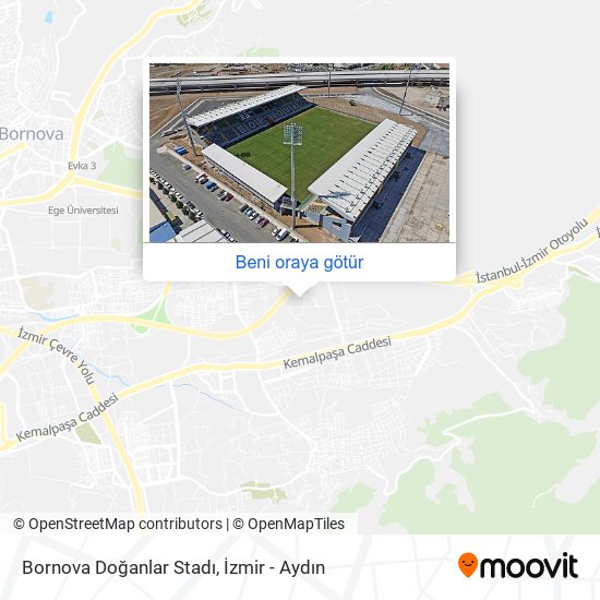 Bornova Doğanlar Stadı harita