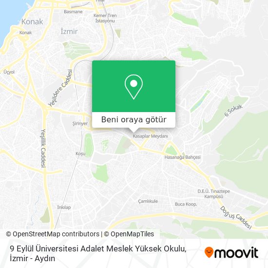 9 Eylül Üniversitesi Adalet Meslek Yüksek Okulu harita