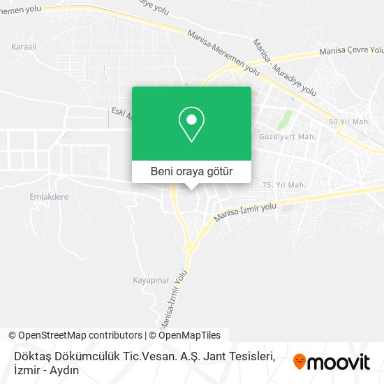 Döktaş Dökümcülük Tic.Vesan. A.Ş. Jant Tesisleri harita