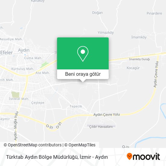 Türktab Aydın Bölge Müdürlüğü harita