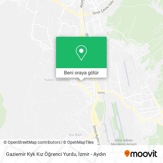 Gaziemir Kyk Kız Öğrenci Yurdu harita