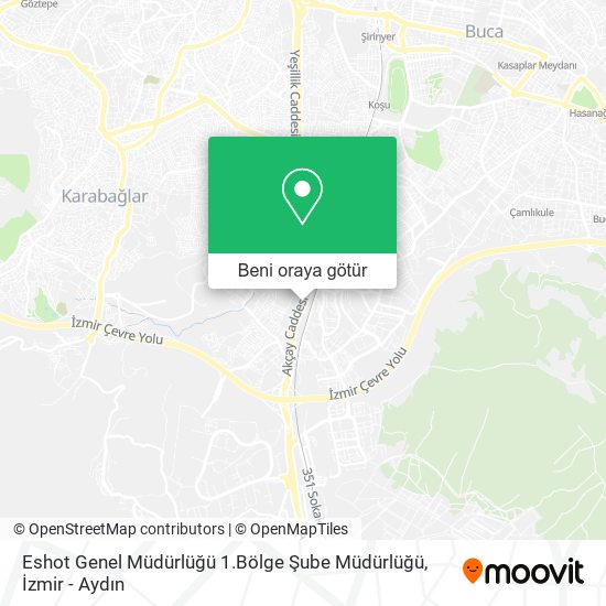 Eshot Genel Müdürlüğü 1.Bölge Şube Müdürlüğü harita