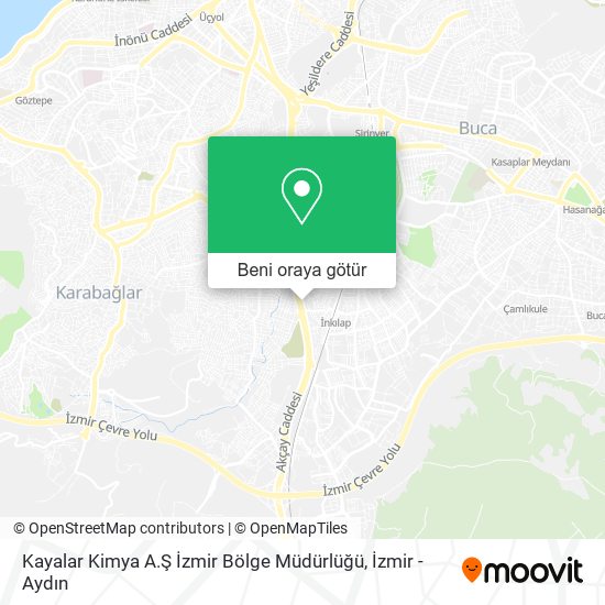 Kayalar Kimya A.Ş İzmir Bölge Müdürlüğü harita
