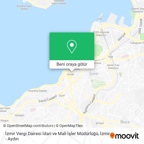 İzmir Vergi Dairesi İdari ve Mali İşler Müdürlüğü harita