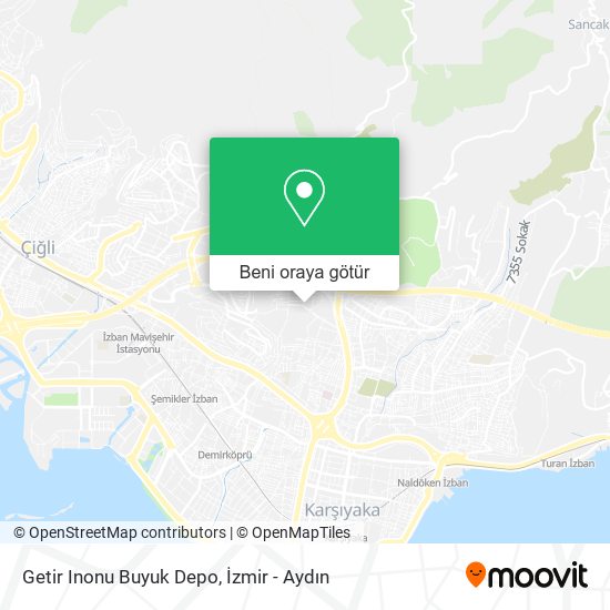 Getir Inonu Buyuk Depo harita