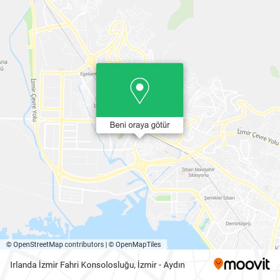 Irlanda İzmir Fahri Konsolosluğu harita
