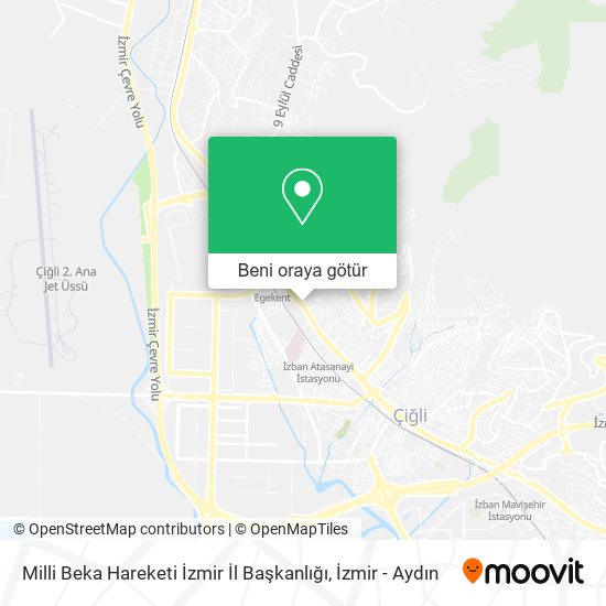 Milli Beka Hareketi İzmir İl Başkanlığı harita