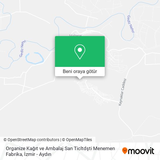 Organize Kağıt ve Ambalaj San Ticltdşti Menemen Fabrika harita