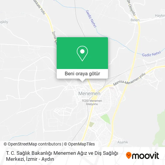 T. C. Sağlık Bakanlığı Menemen Ağız ve Diş Sağlığı Merkezi harita
