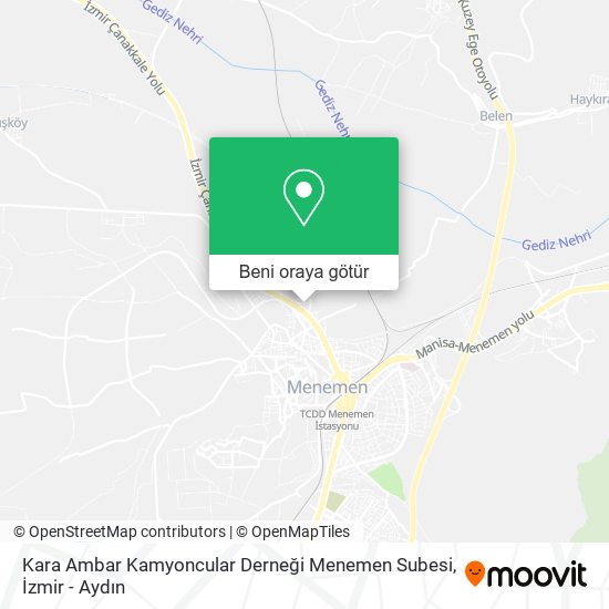 Kara Ambar Kamyoncular Derneği Menemen Subesi harita