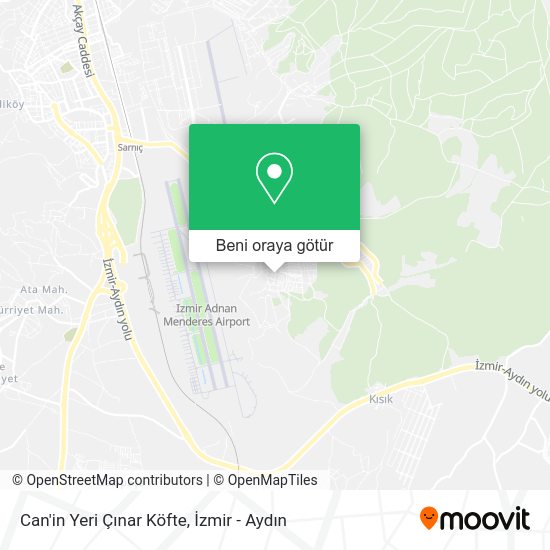 Can'in Yeri Çınar Köfte harita