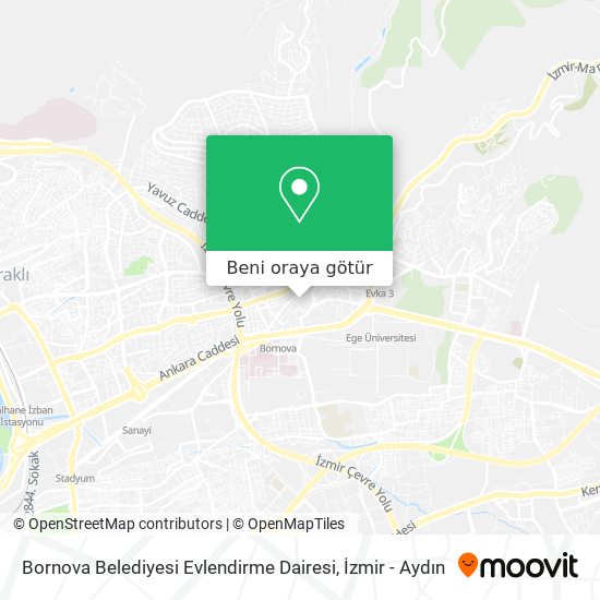 Bornova Belediyesi Evlendirme Dairesi harita