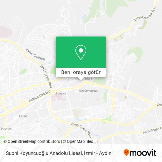 Suphi Koyuncuoğlu Anadolu Lisesi harita