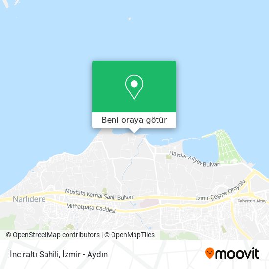 İnciraltı Sahili harita
