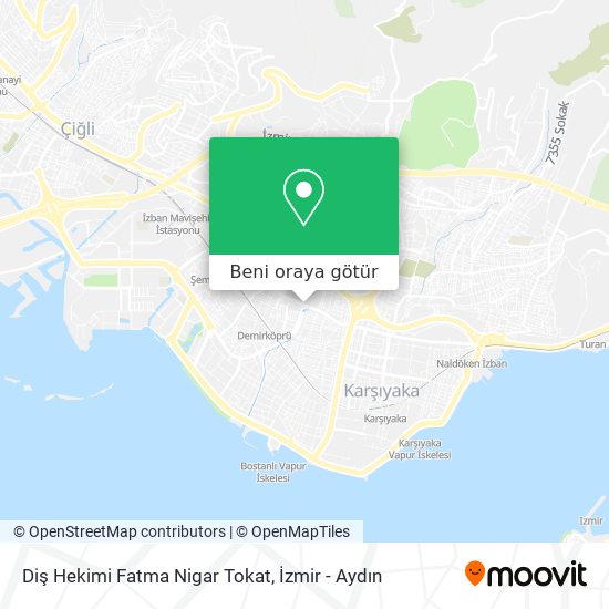Diş Hekimi Fatma Nigar Tokat harita
