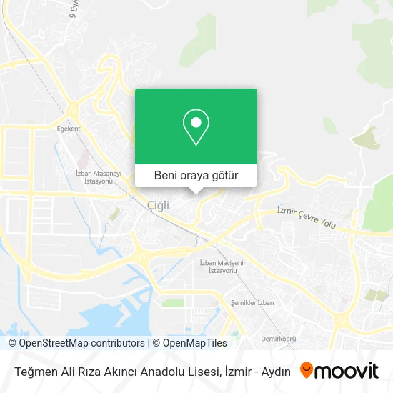 Teğmen Ali Rıza Akıncı Anadolu Lisesi harita