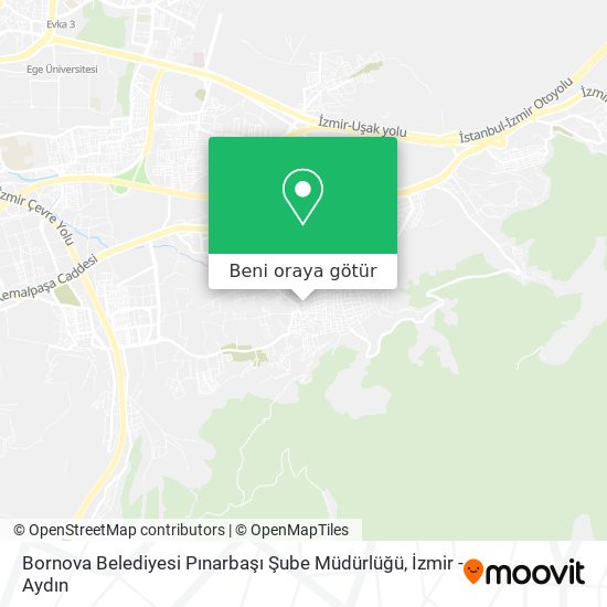 Bornova Belediyesi Pınarbaşı Şube Müdürlüğü harita