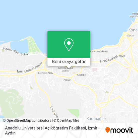 Anadolu Üniversitesi Açıköğretim Fakültesi harita