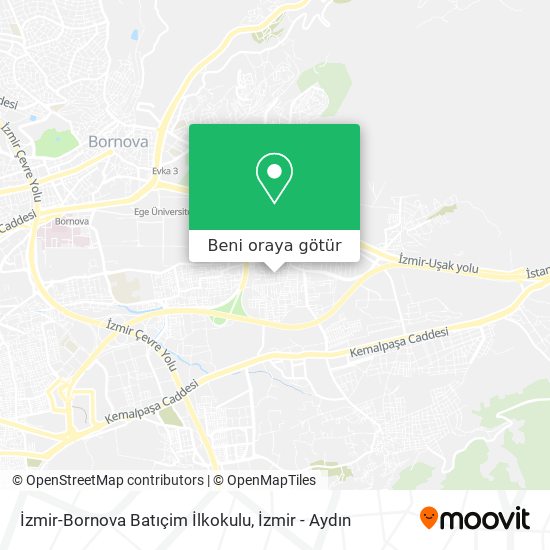 İzmir-Bornova Batıçim İlkokulu harita