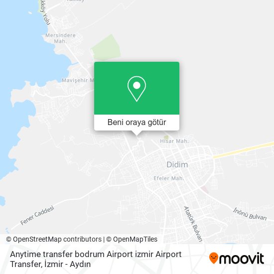 Anytime transfer bodrum Airport izmir Airport Transfer harita