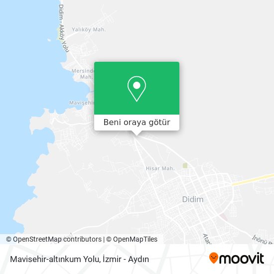 Mavisehir-altınkum Yolu harita