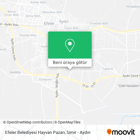 Efeler Belediyesi Hayvan Pazarı harita
