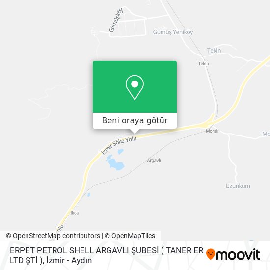 ERPET PETROL SHELL ARGAVLI ŞUBESİ ( TANER ER LTD ŞTİ ) harita