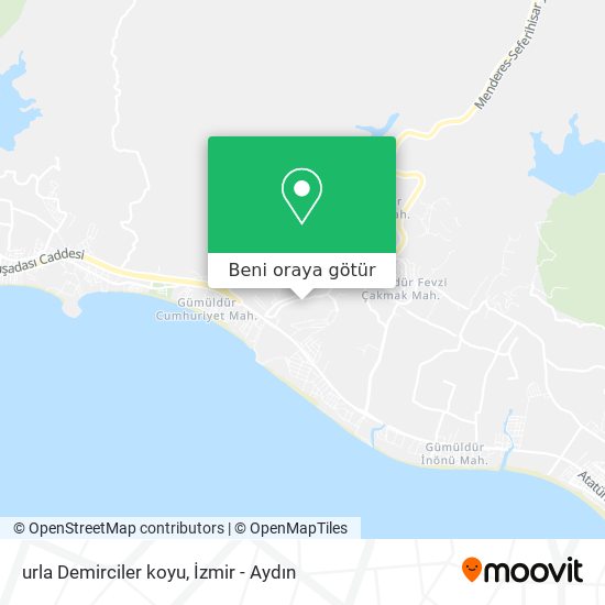 urla Demirciler koyu harita