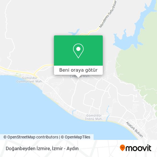 Doğanbeyden İzmire harita