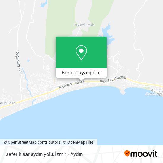 seferihisar aydın yolu harita