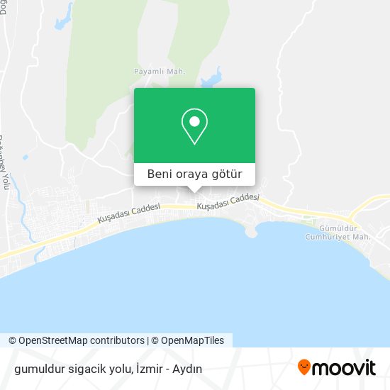 gumuldur sigacik yolu harita