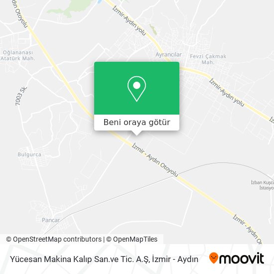 Yücesan Makina Kalıp San.ve Tic. A.Ş harita