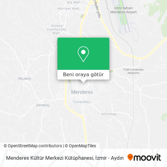 Menderes Kültür Merkezi Kütüphanesi harita
