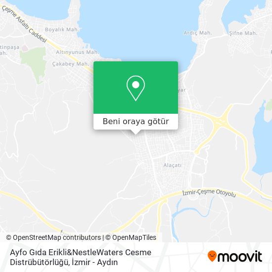 Ayfo Gıda Erikli&NestleWaters Cesme Distrübütörlüğü harita