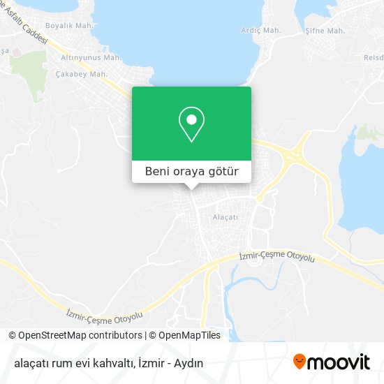 alaçatı rum  evi kahvaltı harita