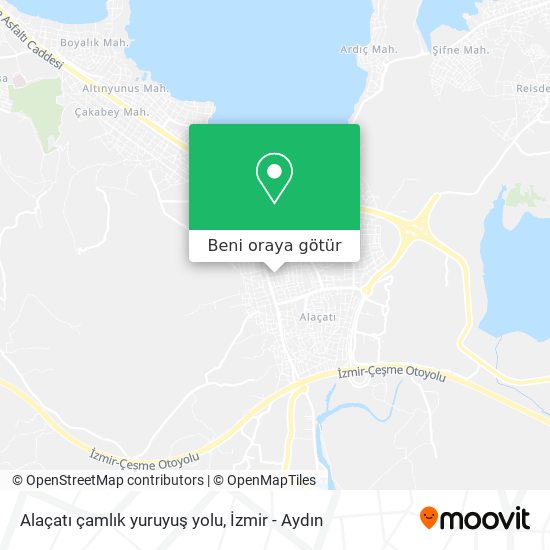 Alaçatı çamlık yuruyuş yolu harita