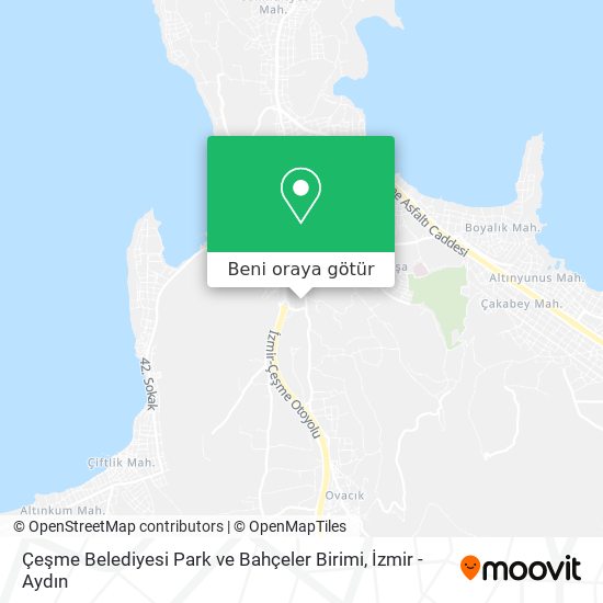 Çeşme Belediyesi Park ve Bahçeler Birimi harita