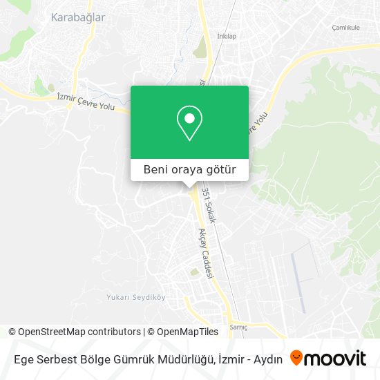 Ege Serbest Bölge Gümrük Müdürlüğü harita