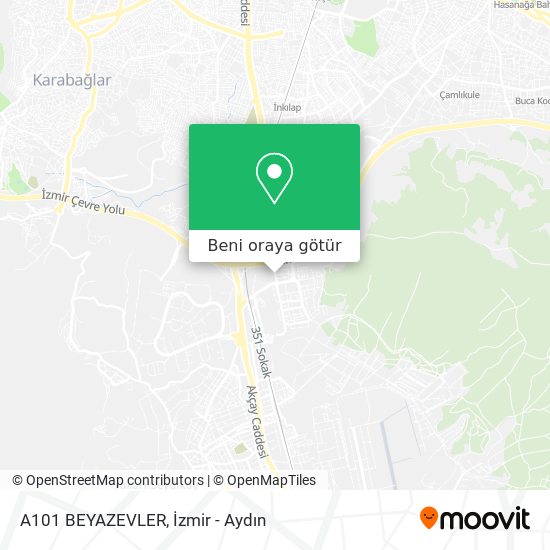 A101 BEYAZEVLER harita